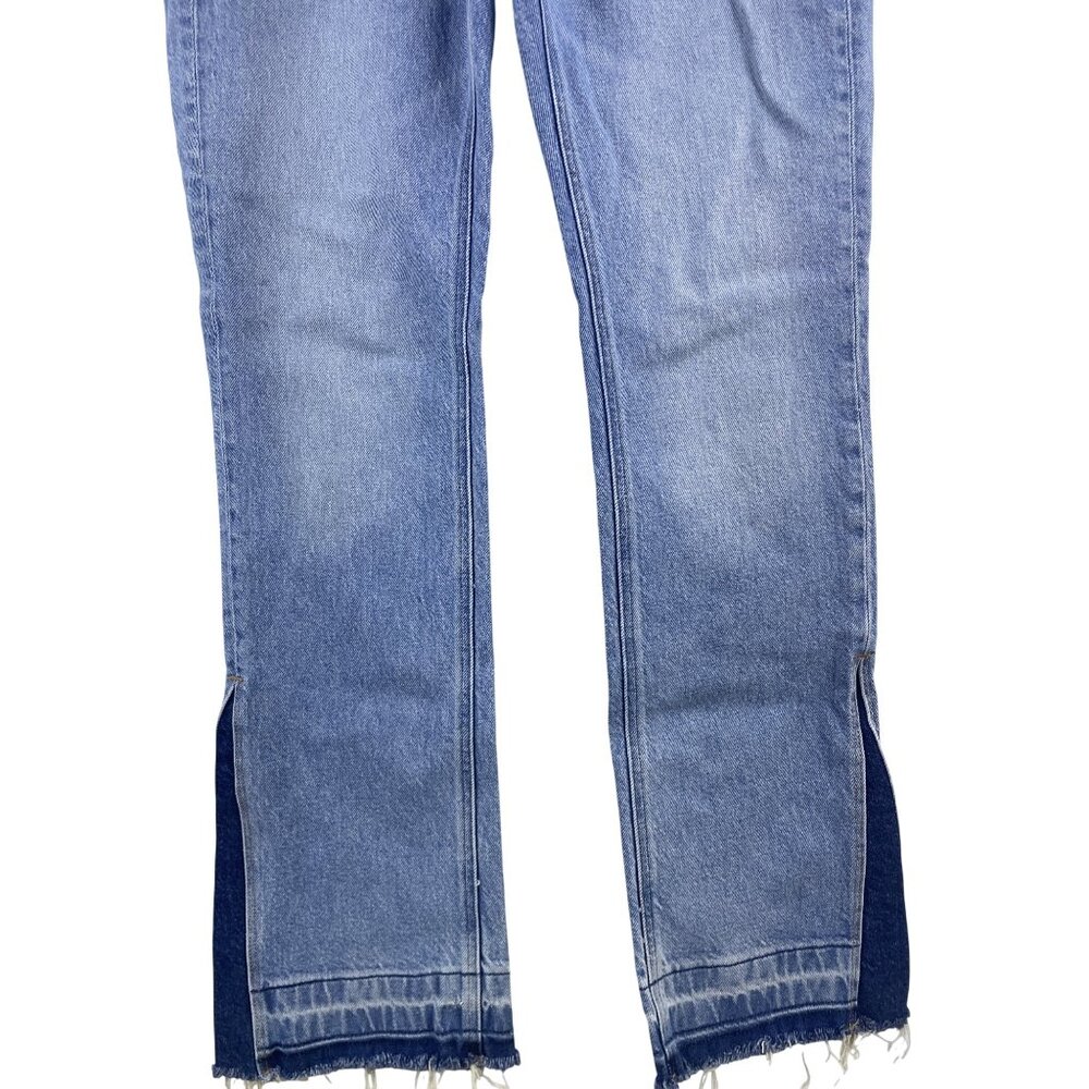 American Eagle Size 6  AEO 90's Low Rise Skinny Kick Zip Fly Contrast Raw Hem - Picture 3 of 9